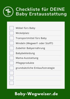 Checkliste Baby Erstausstattung Baby-Wegweiser