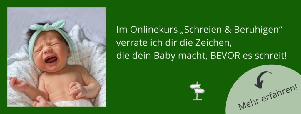Dein Baby verweigert die Brust und mach andere unerklärliche Sachen? Lerne die Zeichen deines Babys im Onlinekurs "Schreien & Beruhigen".